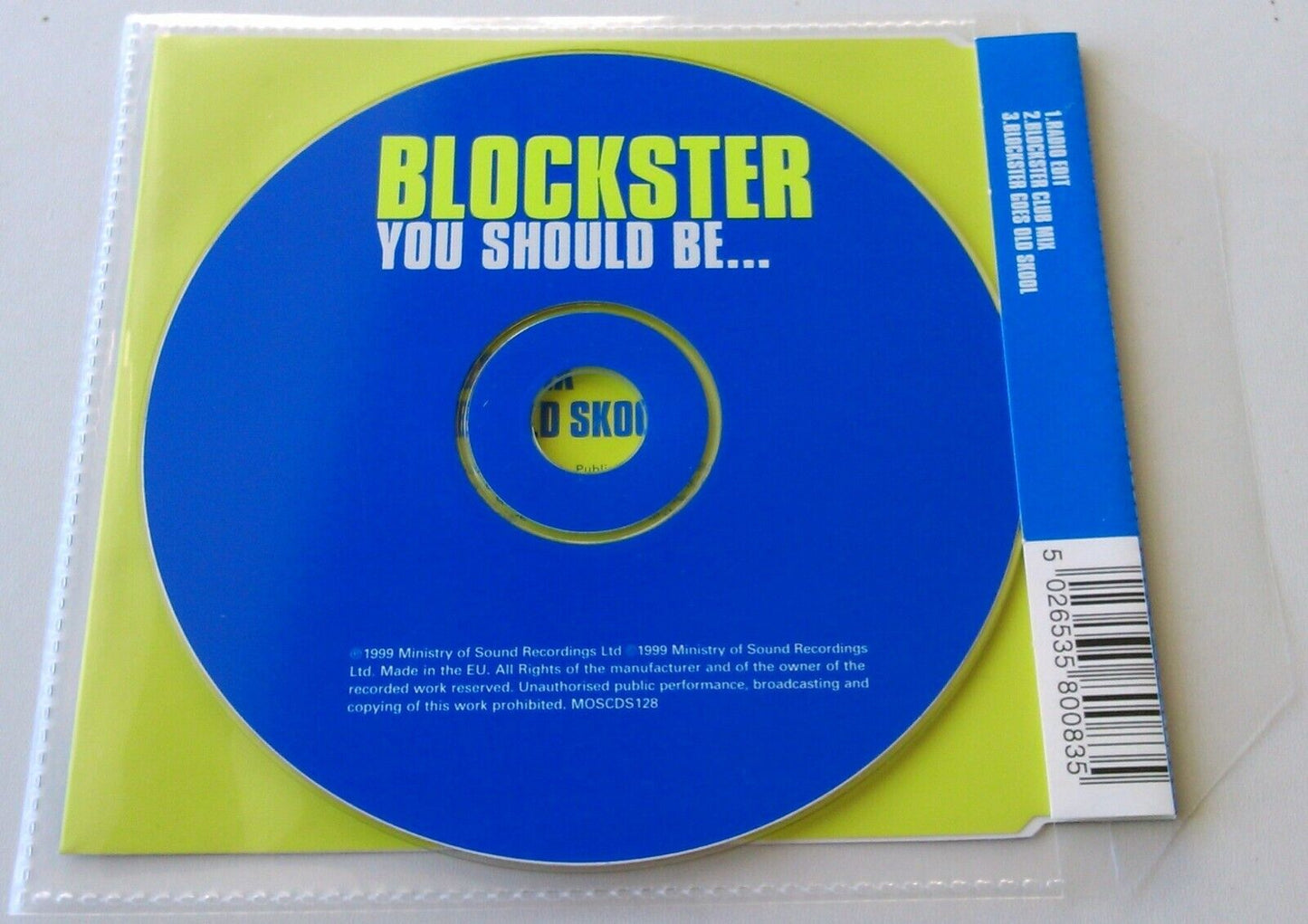 Blockster ‎– You Should Be… (1999) CD single *no case - plastic wallet*