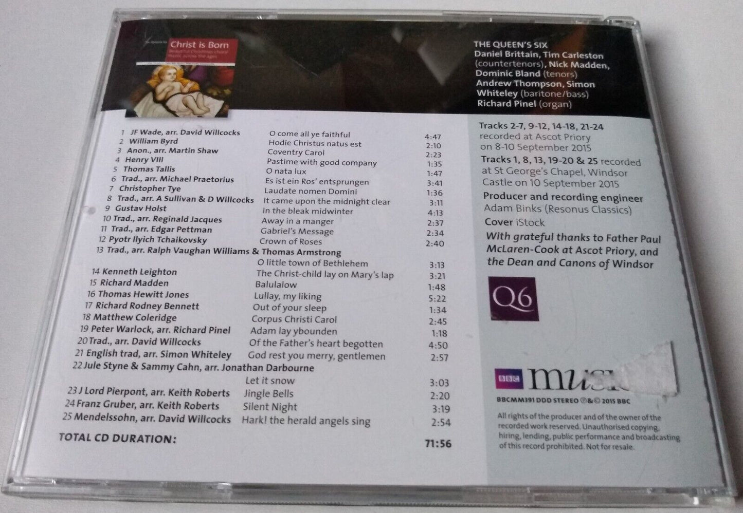 The Queen's Six - Christ Is Born (2015) CD album BBC Music