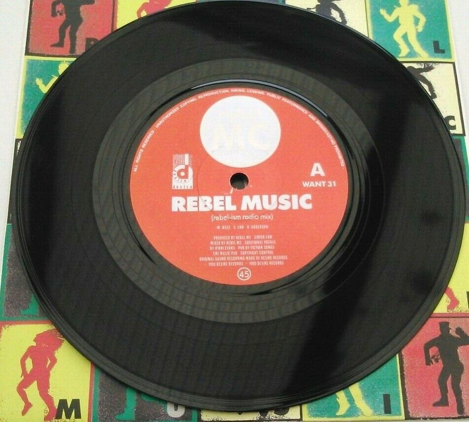 Rebel MC - Rebel Music (Desire, 1990) 7" vinyl P/S single VG/VG