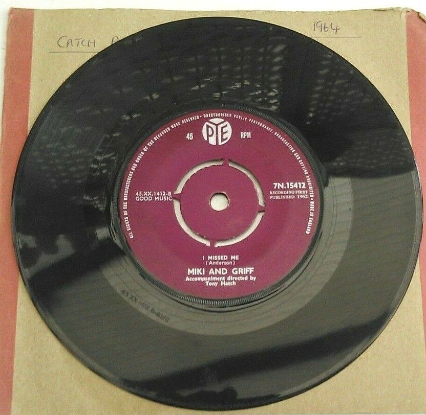 Miki And Griff - A Little Bitty Tear (Pye, 1962) 7" vinyl single VG/-