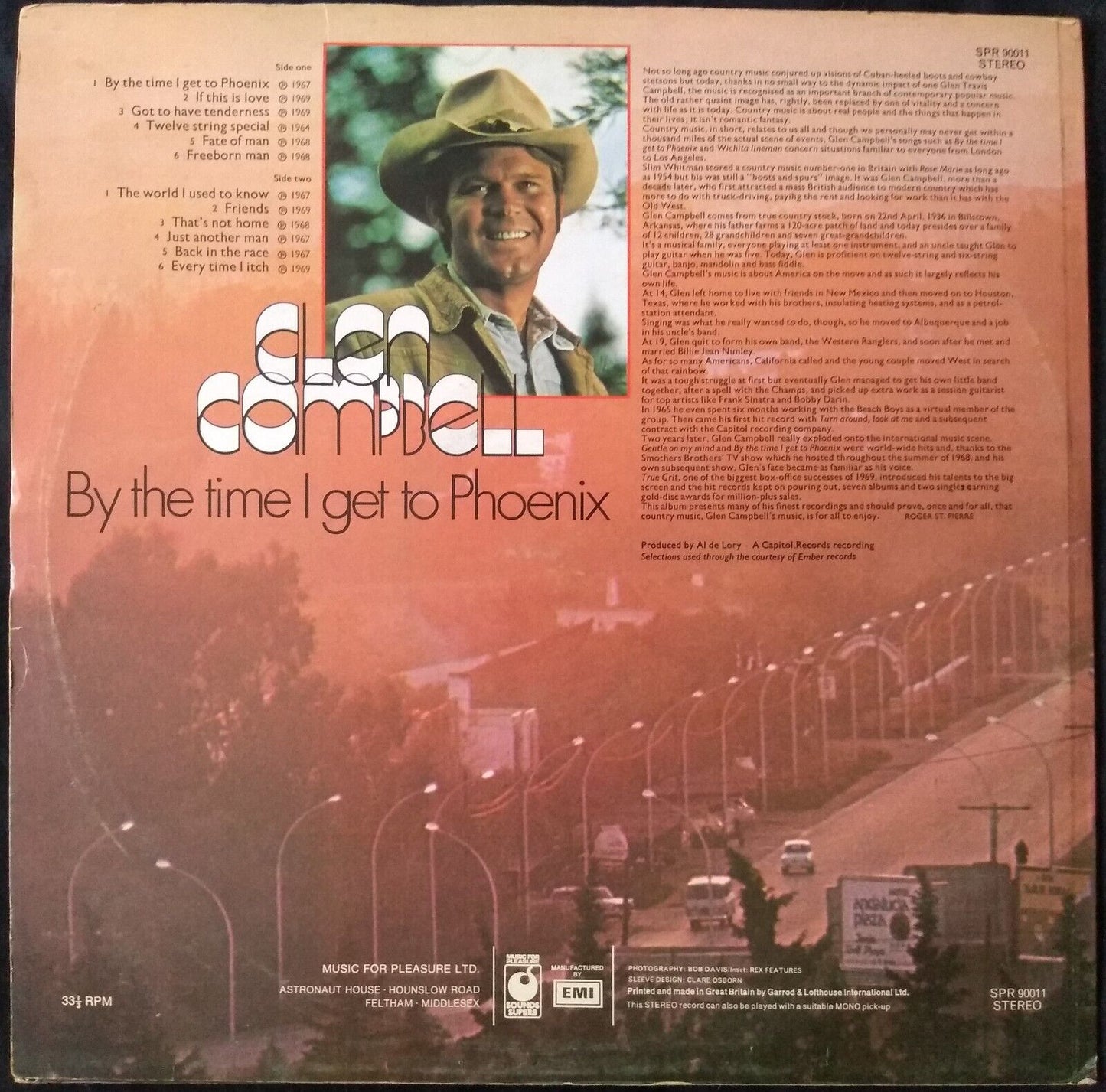 Glen Campbell - By The Time I Get To Phoenix (1973) 12” vinyl LP  VG/VG