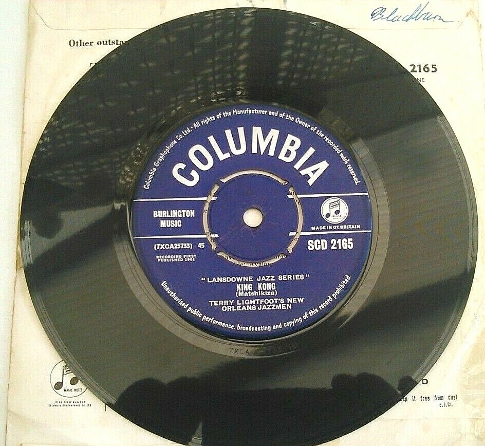 Terry Lightfoot's New Orleans Jazzmen - King Kong 7" vinyl P/S single VG/W