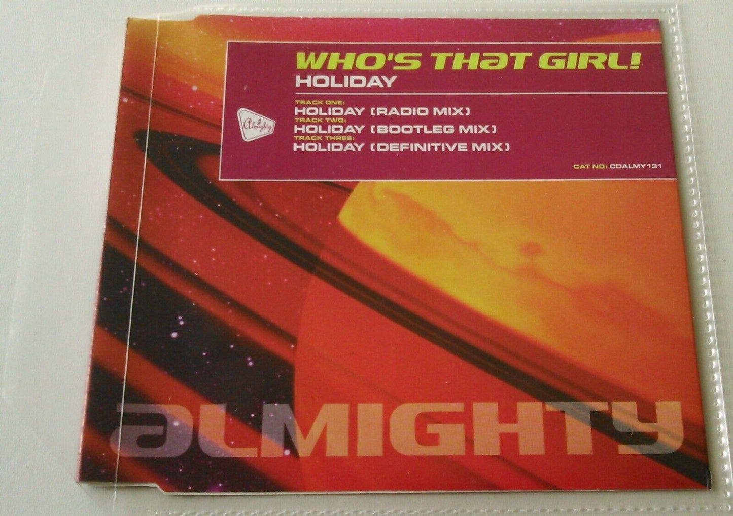 Who's That Girl! – Holiday (1998) CD single *no cover - plastic wallet*