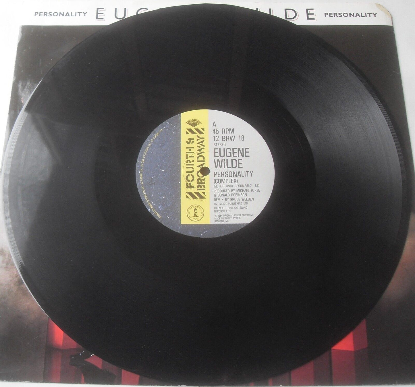 Eugene Wilde – Personality (4th & Broadway, 1984) 12" vinyl single VG/VG