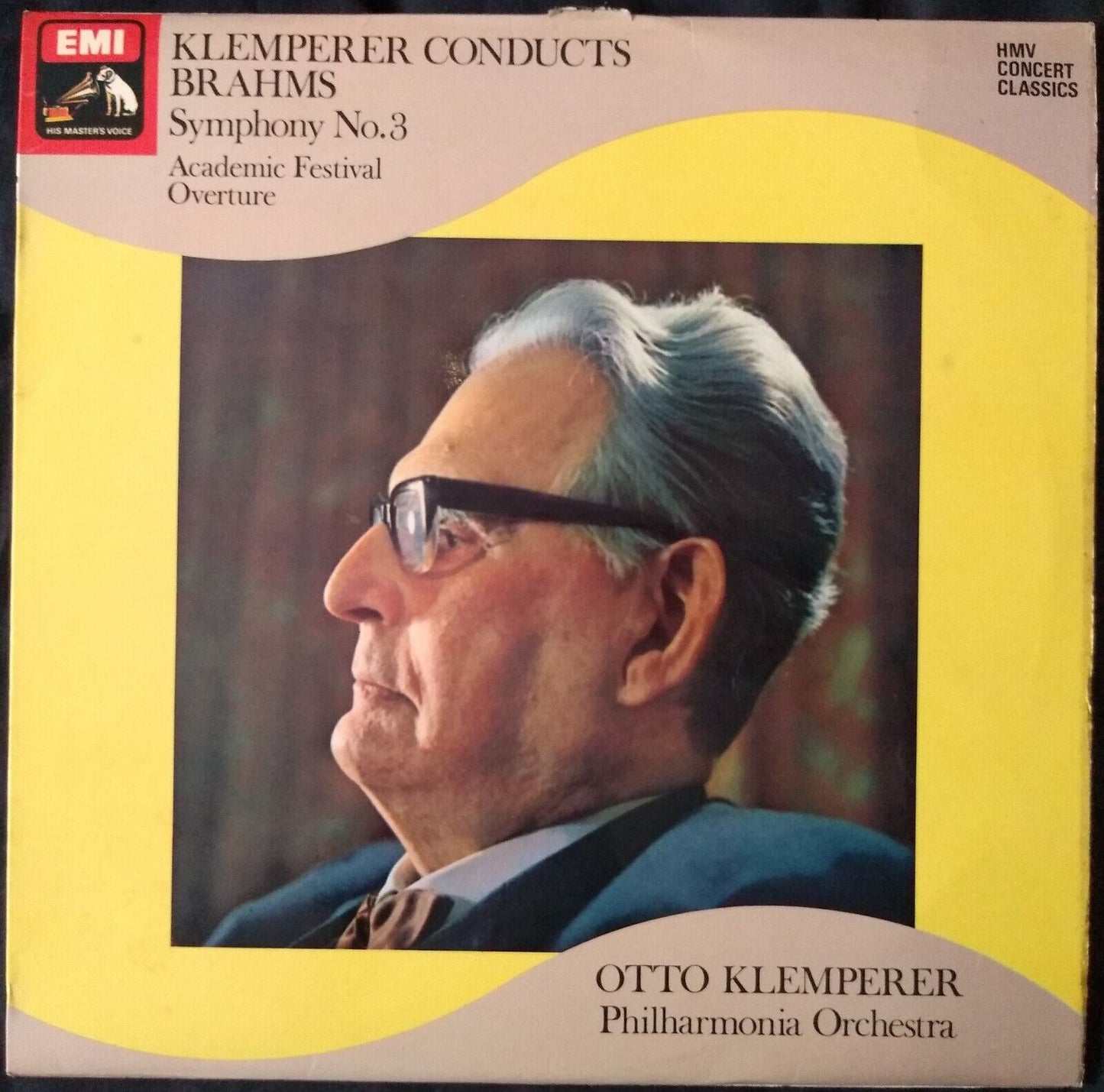 Klemperer Conducts Brahms - Symphony No. 3 (EMI 1976) 12" vinyl LP VG/VG