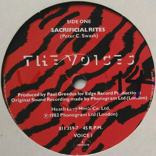 The Voices - Sacrificial Rites (Mercury, 1983) 7" vinyl single VG/-