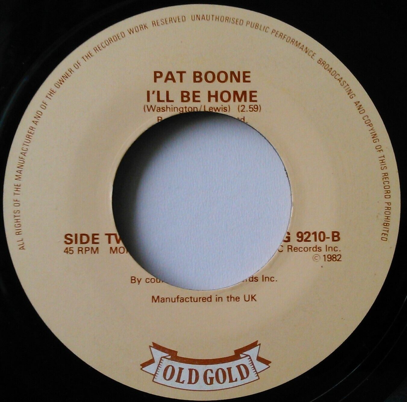 Pat Boone – Friendly Persuasion (Old Gold, 1982) 7" vinyl single VG/- jukebox