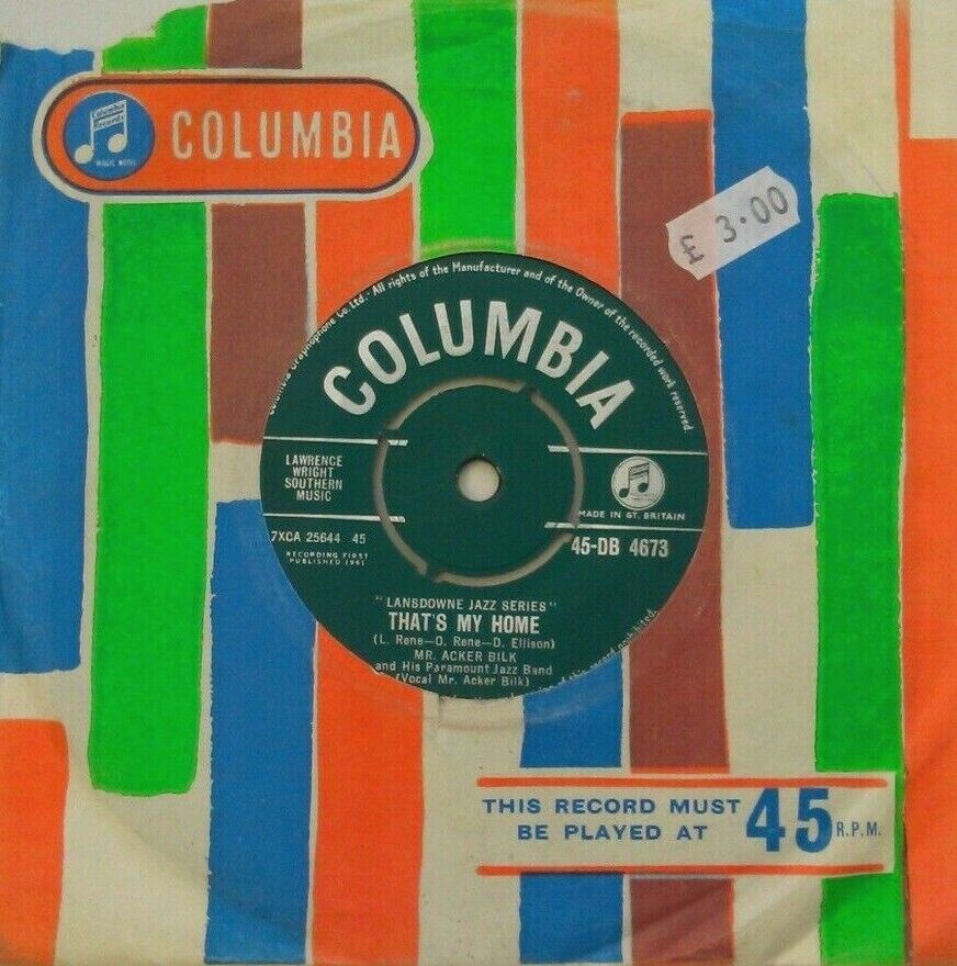 Acker Bilk – That's My Home (Columbia, 1961) 7" vinyl single VG/G+