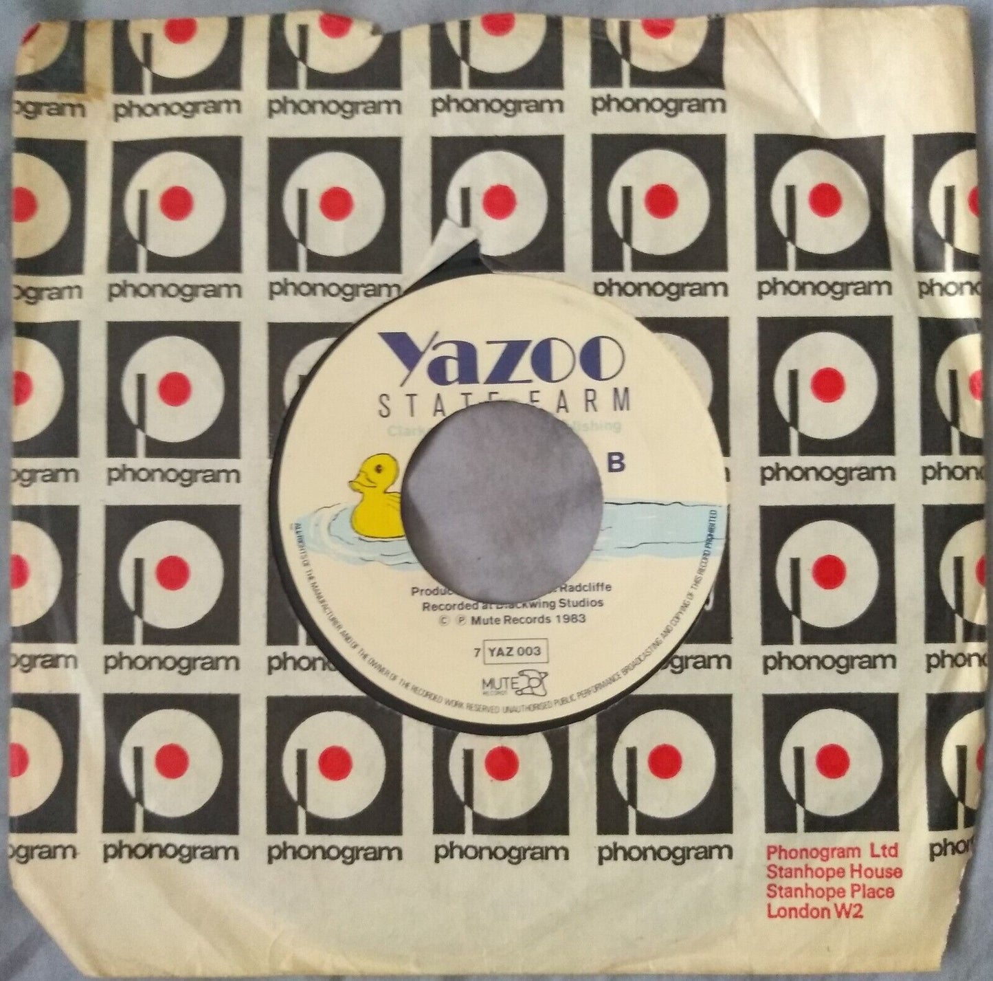 Yazoo - Nobody's Diary (Mute 1983) 7" vinyl single VG/- jukebox centre