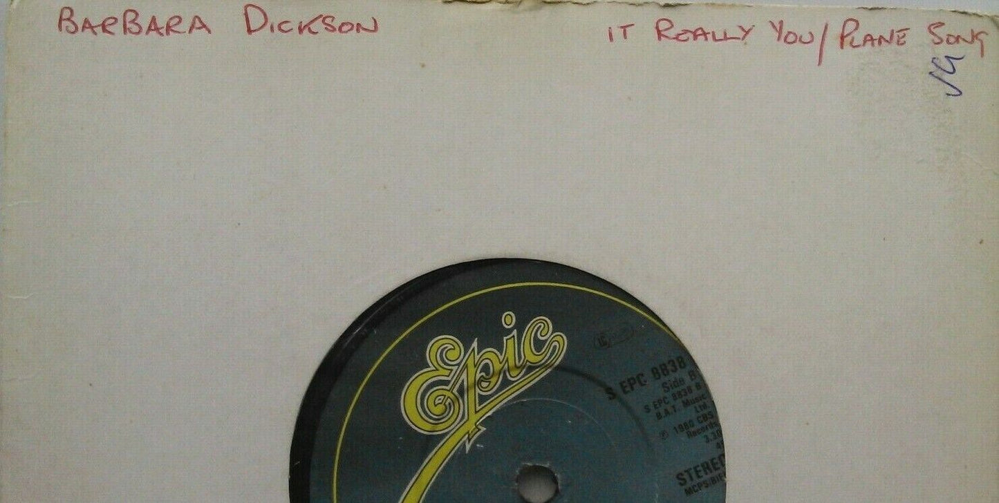 Barbara Dickson - It's Really You (Epic, 1980) 7" vinyl single VG/-