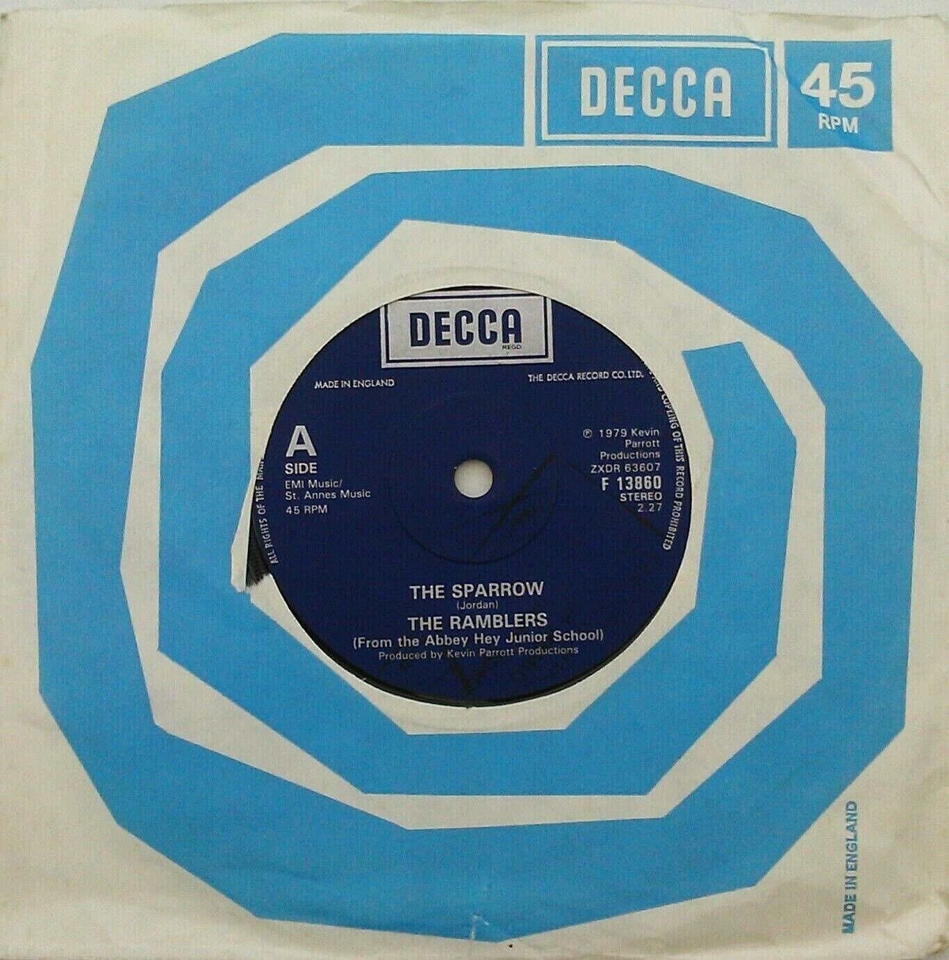 The Ramblers - The Sparrow (Decca, 1979) 7" vinyl single VG/G