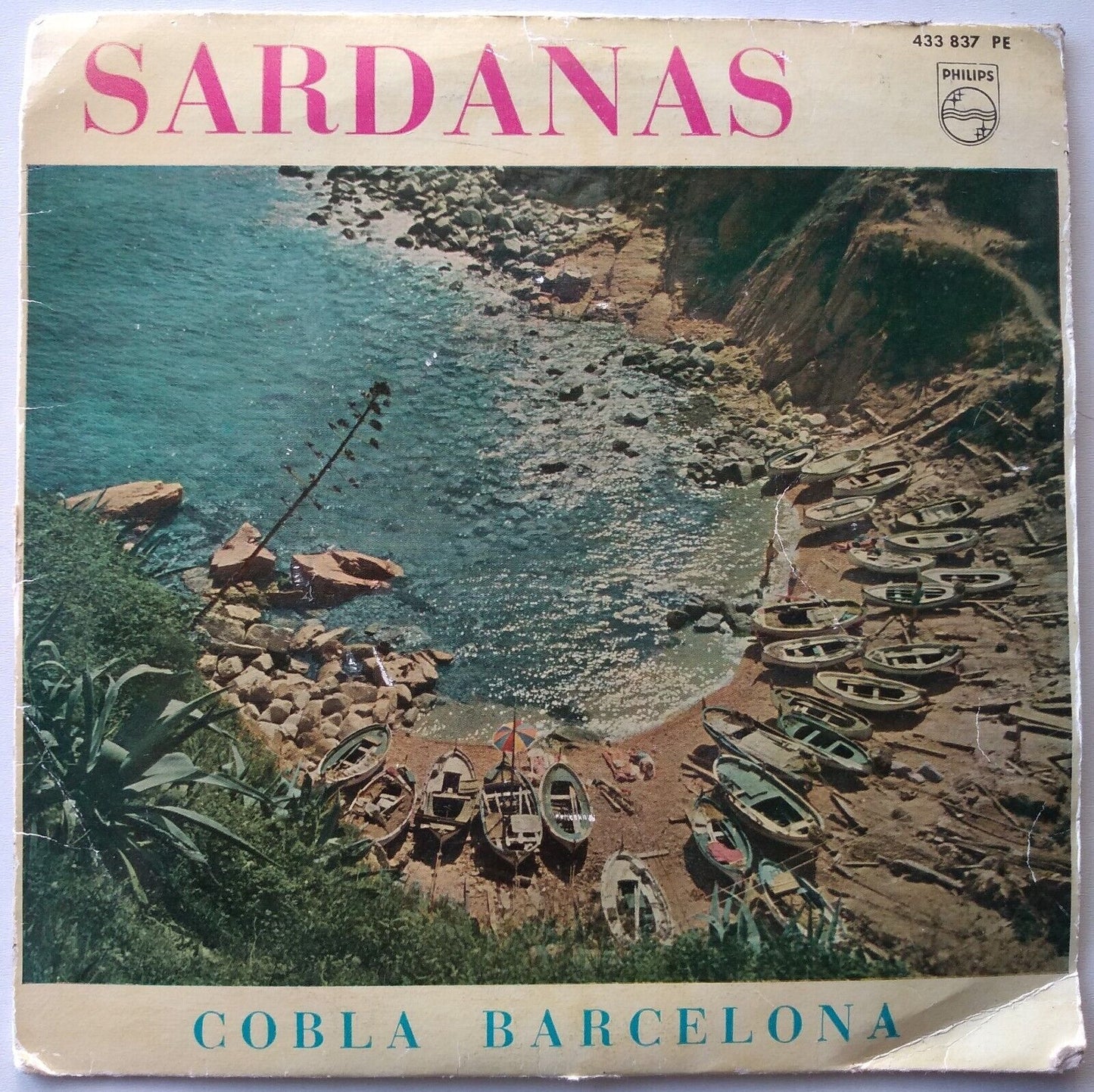 Cobla Barcelona - Sardanas (Philips 1962) 7" vinyl EP VG/G+ jukebox centre