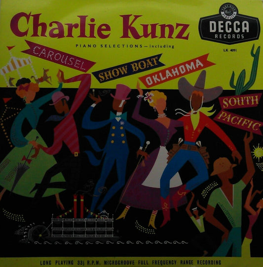 Charlie Kunz ‎– Piano Selections (Decca) 12" vinyl LP VG/VG