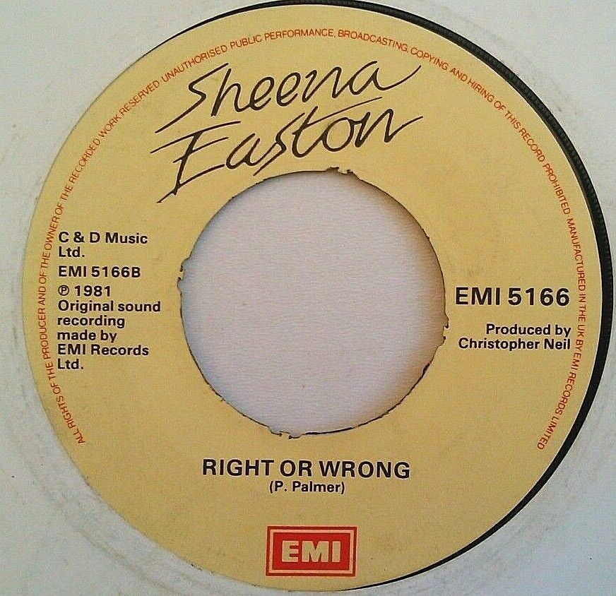 Sheena Easton - When He Shines (EMI, 1981) 7" vinyl single VG/- jukebox centre