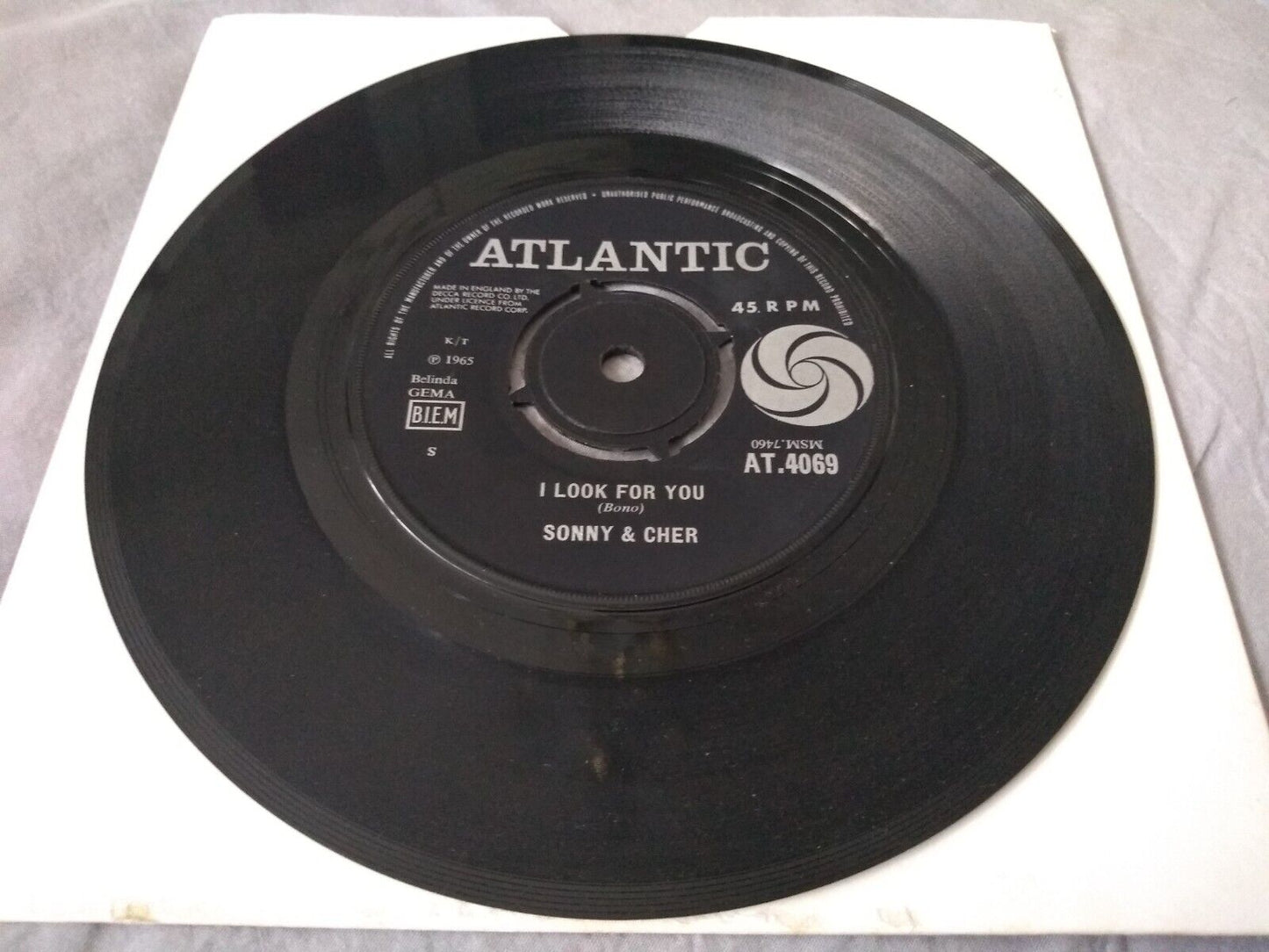 Sonny & Cher – What Now My Love (Atlantic 1965) 7” vinyl single VG/-