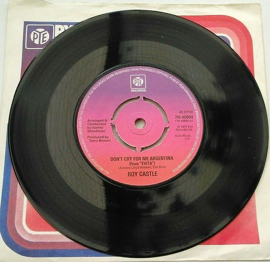 Roy Castle - Don't Cry For Me Argentina (Pye, 1977) 7" vinyl single VG/VG