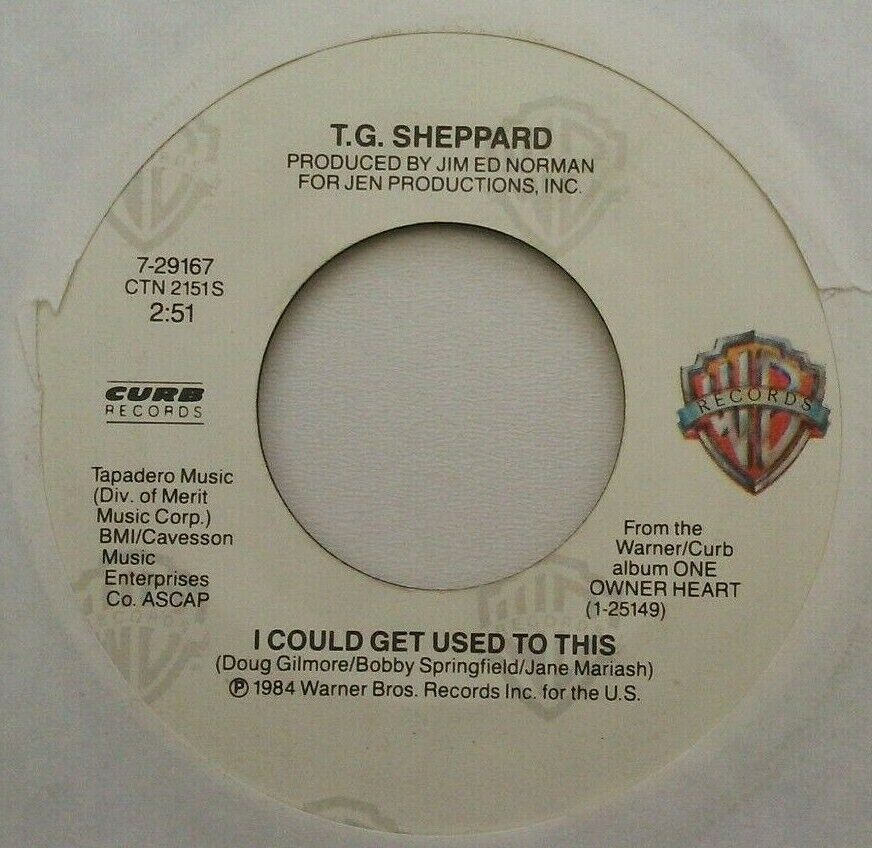 T. G. Sheppard – One Owner Heart (1984) 7" vinyl US single VG/- jukebox centre