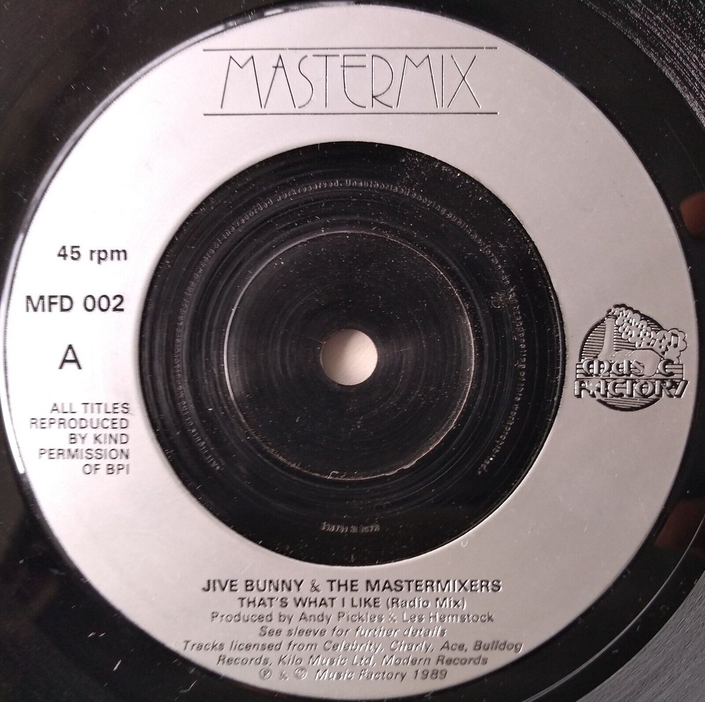 Jive Bunny And The Mastermixers – That's What I Like (1989) 7" vinyl single VG/-