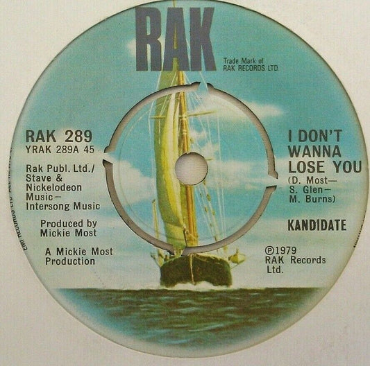 Kandidate – I Don't Wanna Lose You (RAK, 1979) 7" vinyl single VG/-