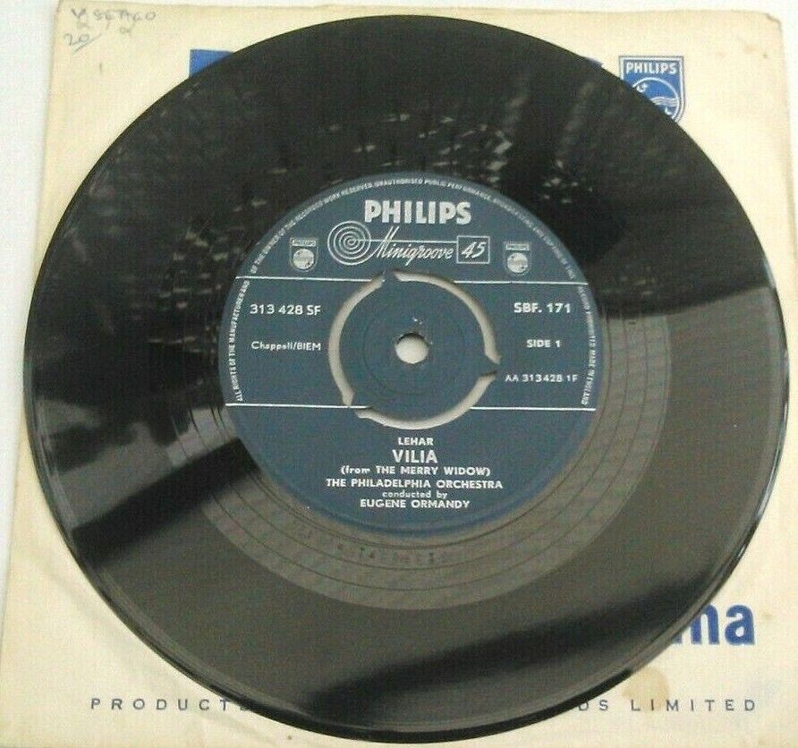 Lehar, Ormandy - Vilia (Philips, 1955) 7" vinyl single VG/VG