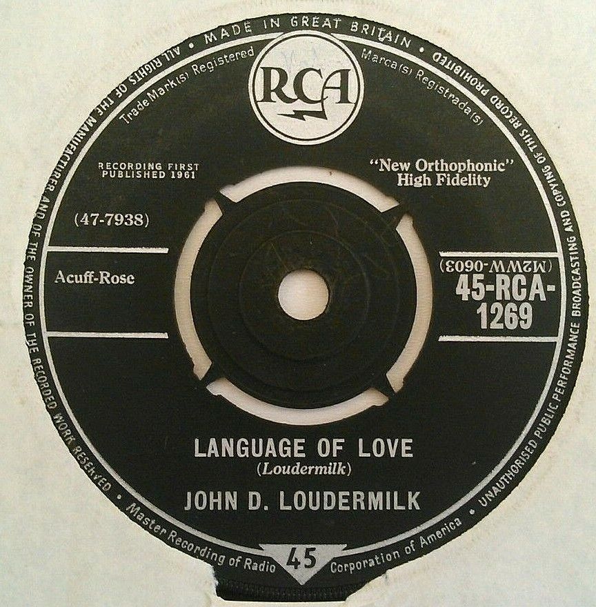 John D. Loudermilk - Language Of Love (RCA, 1961) 7" vinyl single VG/-