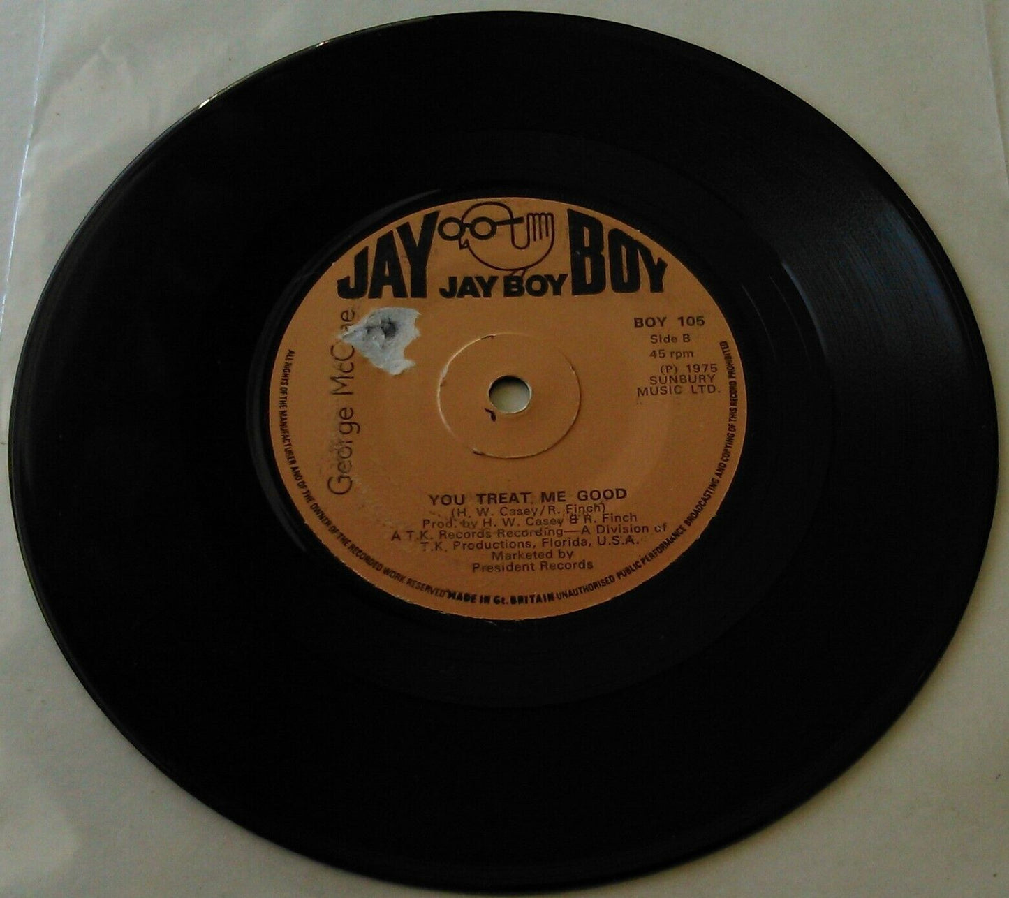 George McCrae – I Ain't Lyin' (Jay Boy, 1975) 7" vinyl single VG/-