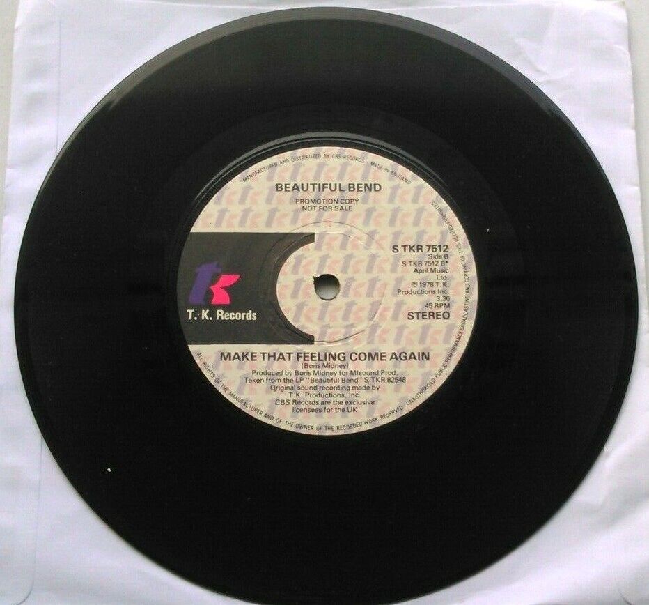 Beautiful Bend - Boogie Motion (TK, 1978) 7" vinyl single VG/- promo