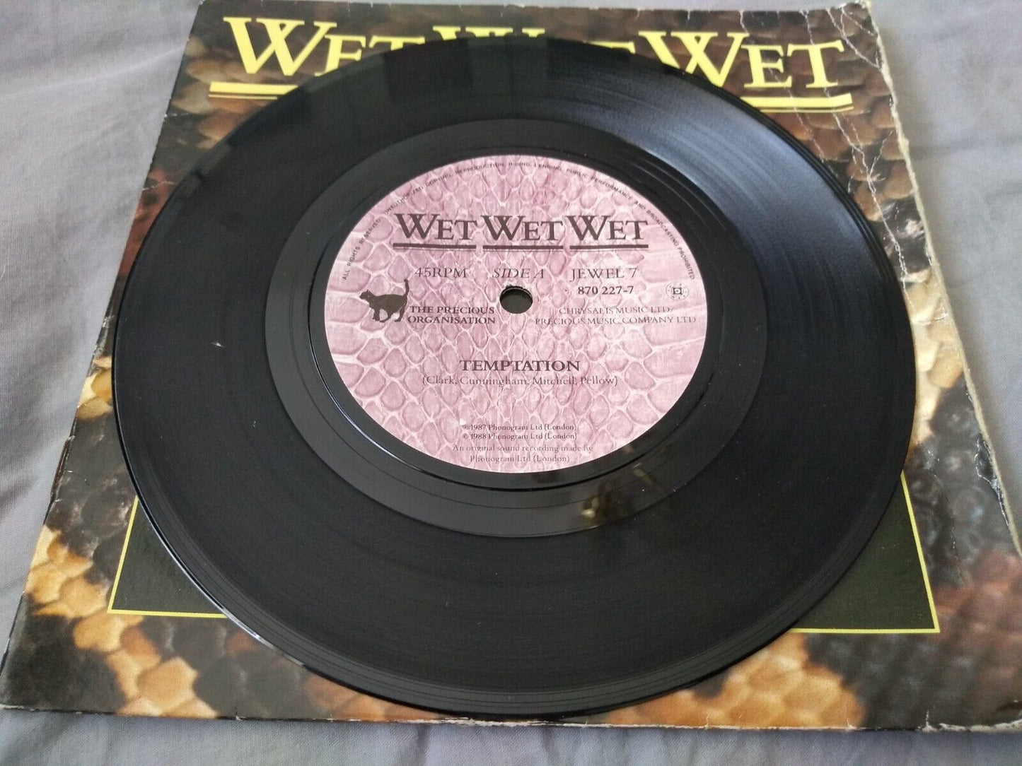 Wet Wet Wet - Temptation (1988) 7" vinyl single VG/- gatefold