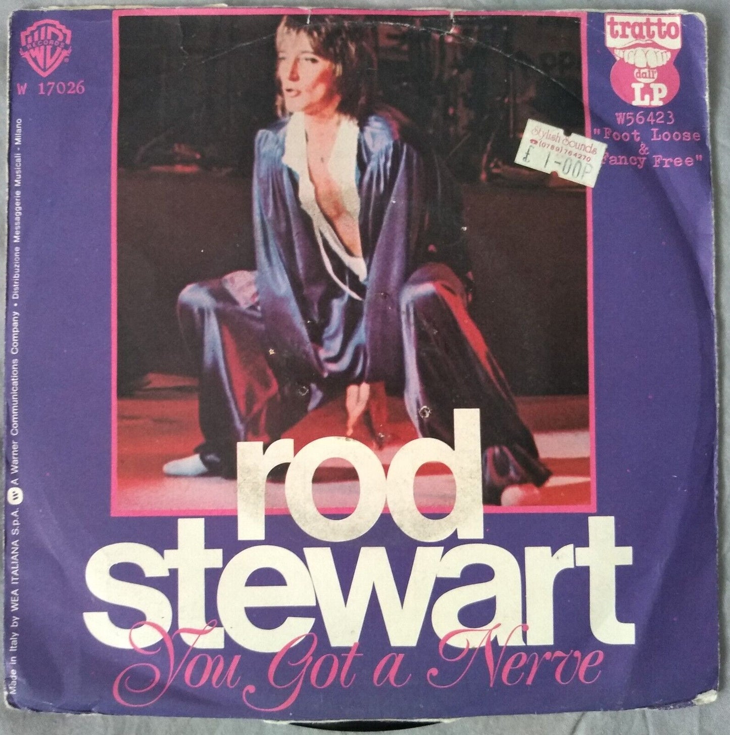 Rod Stewart -You're In My Heart (WB 1977) 7" vinyl single VG/VG Italian import