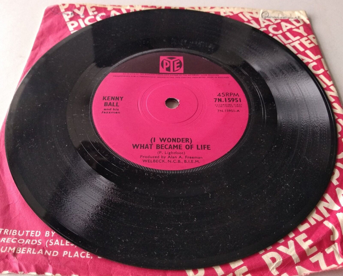 Kenny Ball & His Jazzmen – (I Wonder) What Became Of Life 7" vinyl single VG/VG