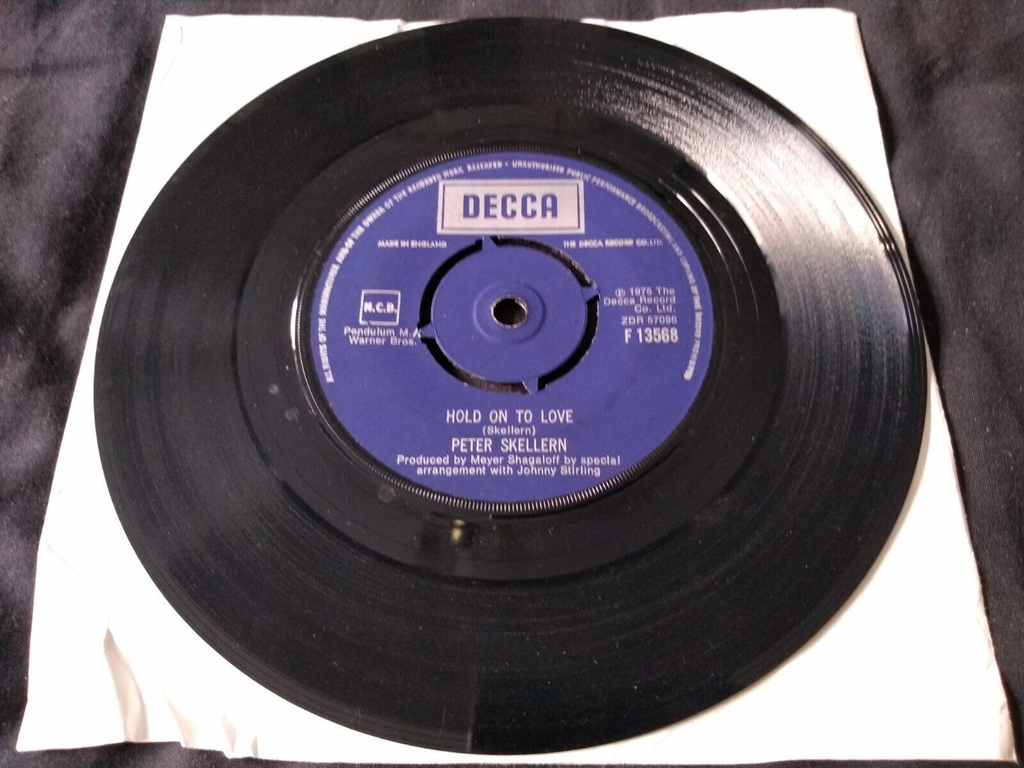 Peter Skellern - Hold On To Love (Decca 1975) 7" vinyl single VG/-