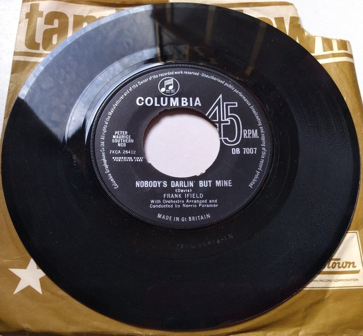 Frank Ifield - Nobody's Darlin' But Mine (Columbia 1963) 7" vinyl single VG juke