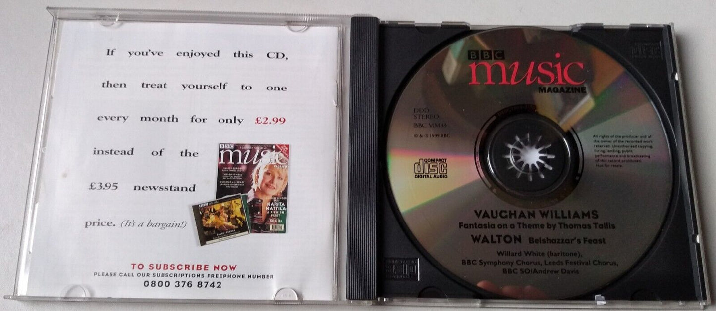 Walton - Belshazzar's Feast + Vaughan Williams BBC Music Magazine CD album