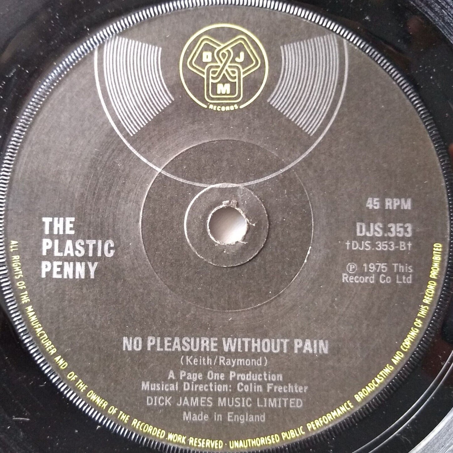 The Plastic Penny - Everything I Am (DJM 1975) 7" vinyl single VG/-