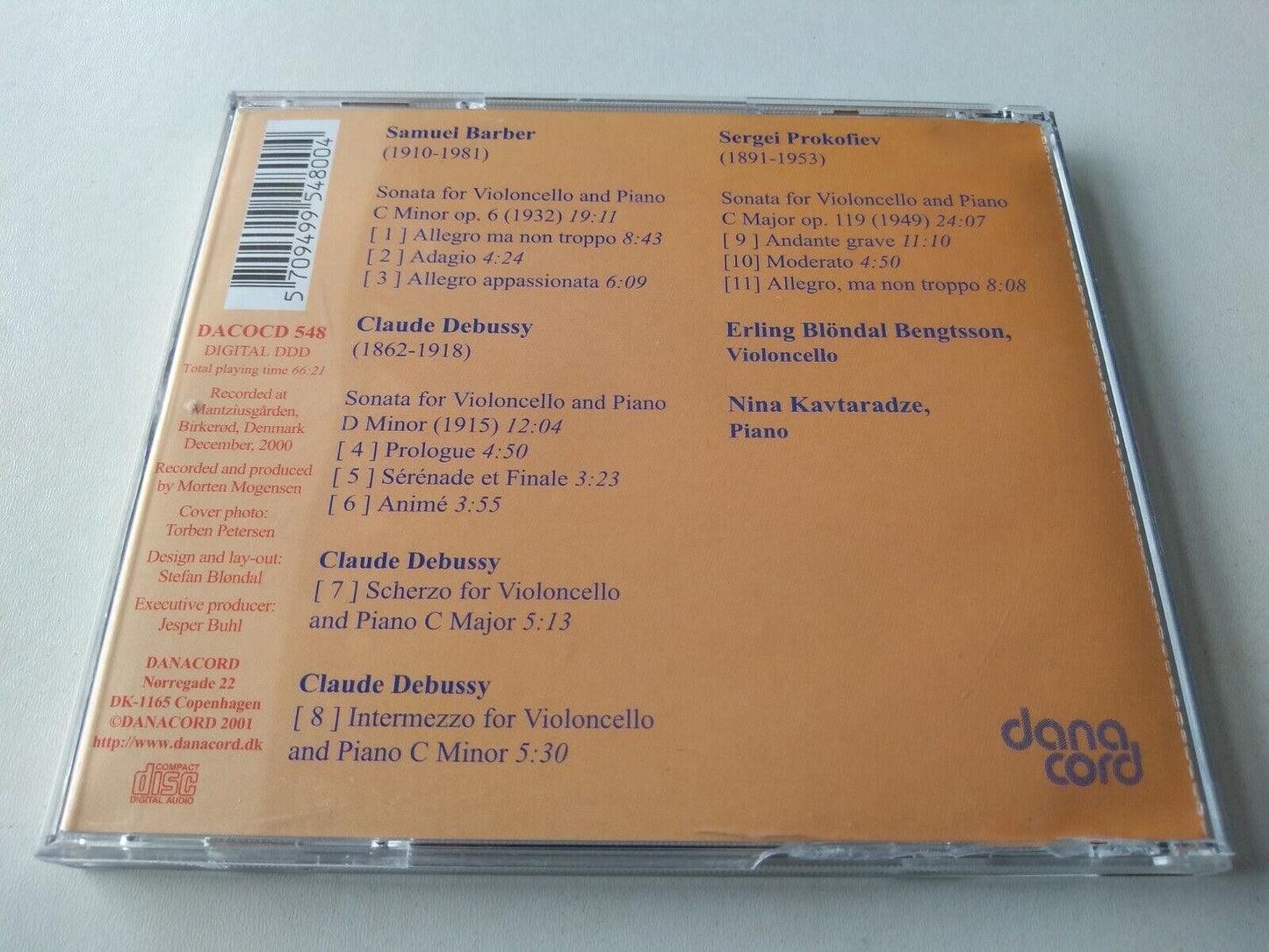 Bengtsson, Kavtaradze - Barber • Debussy • Prokofiev (2001) CD album Denmark