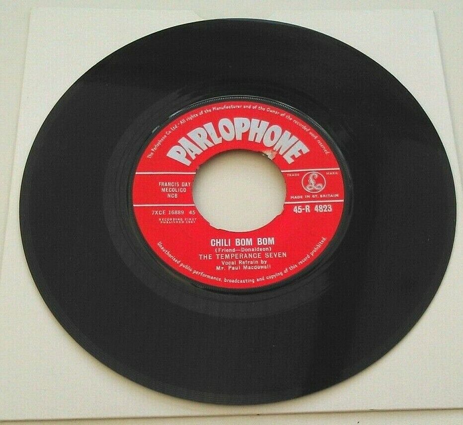 The Temperance Seven – Hard Hearted Hanna (Parlophone,1961) 7" vinyl single VG/-