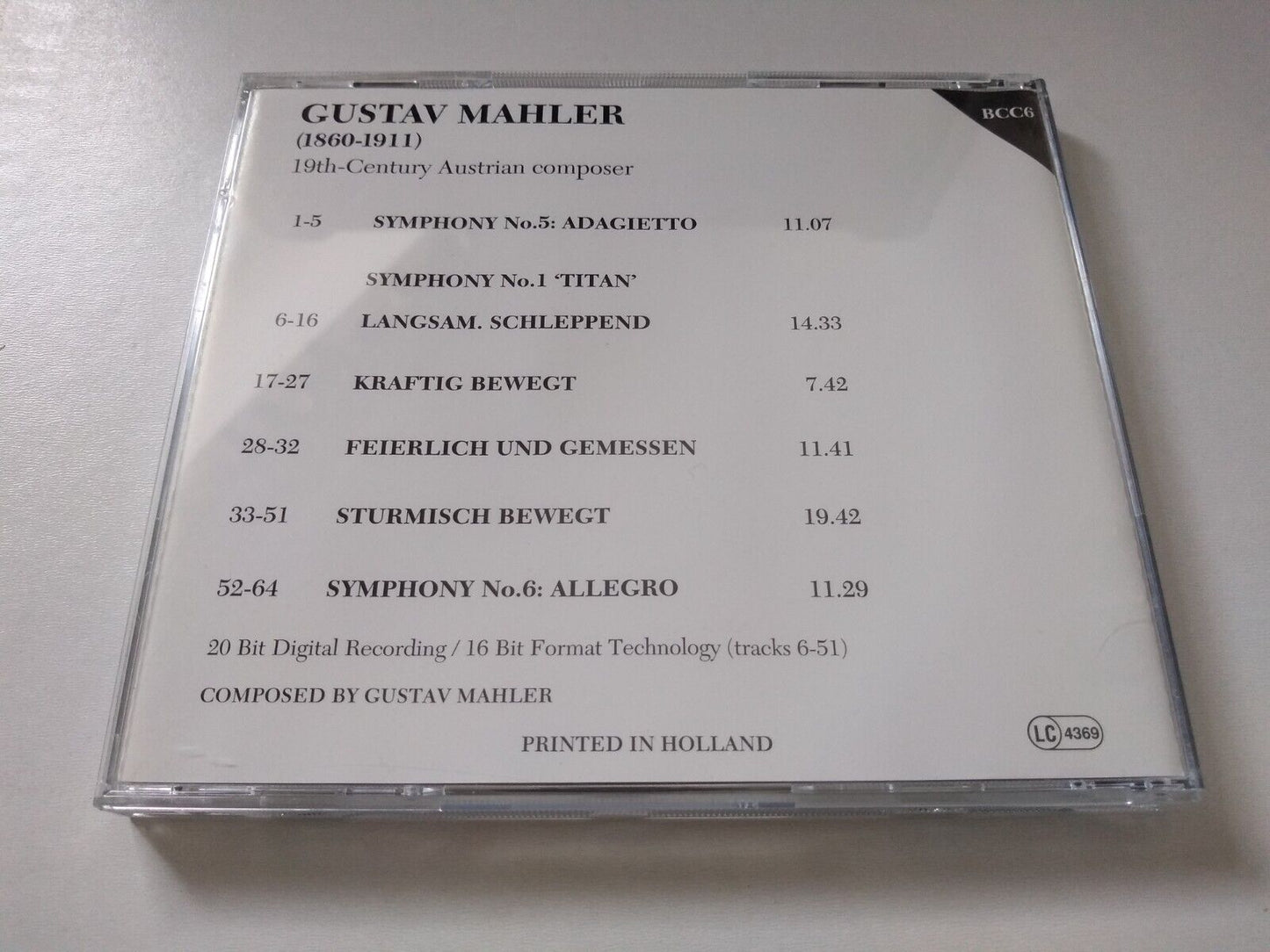 Mahler, RPO - Symphony No.5 (Bruton 1995) CD album