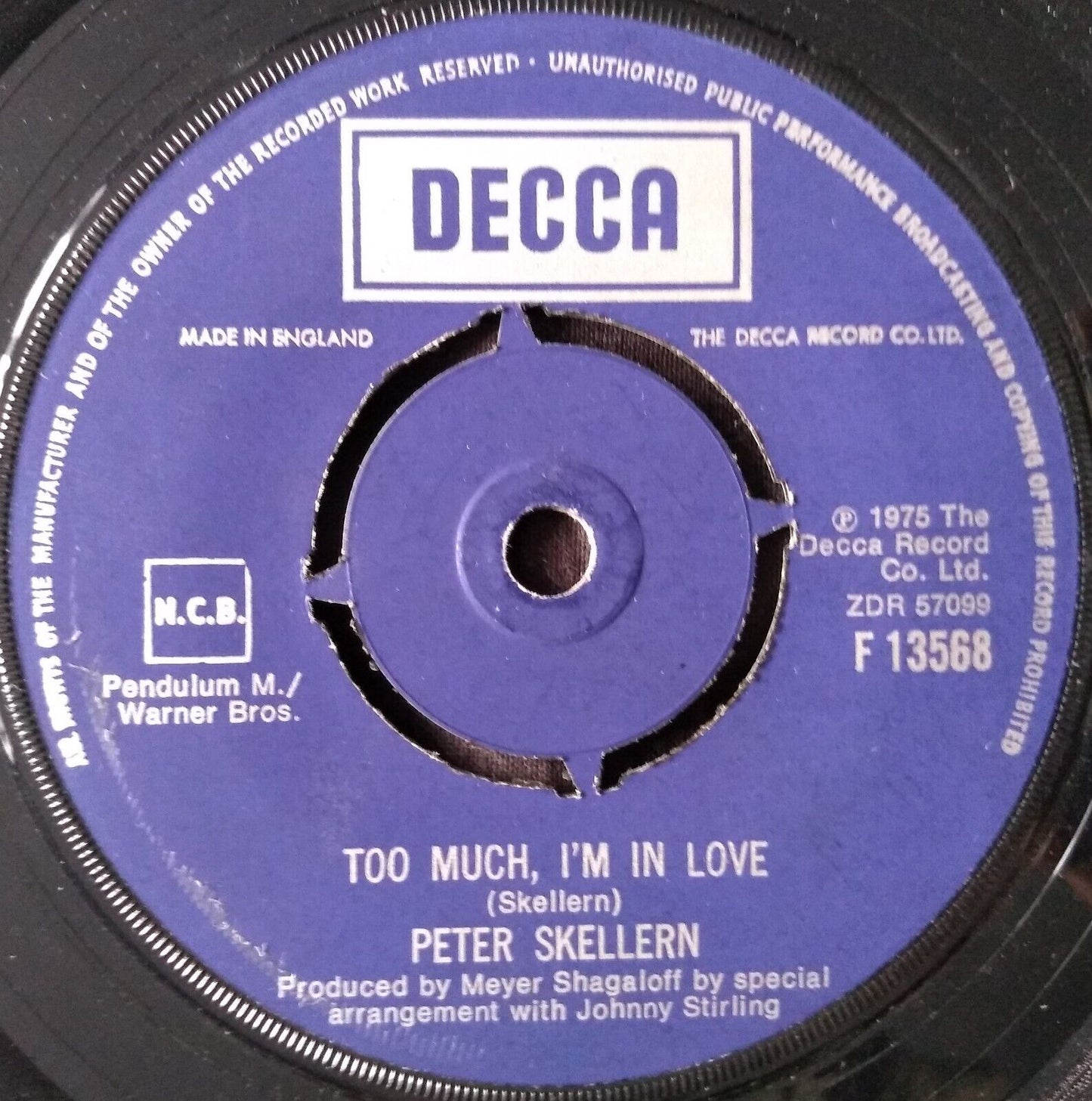 Peter Skellern - Hold On To Love (Decca 1975) 7" vinyl single VG/-