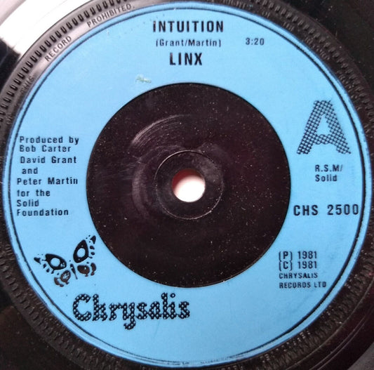 Linx - Intuition (Chrysalis, 1981) 7" vinyl single VG/-