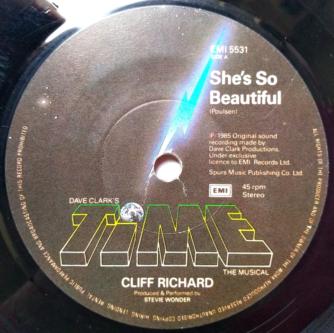 Cliff Richard – She's So Beautiful (EMI 1985) 7" vinyl single VG/-