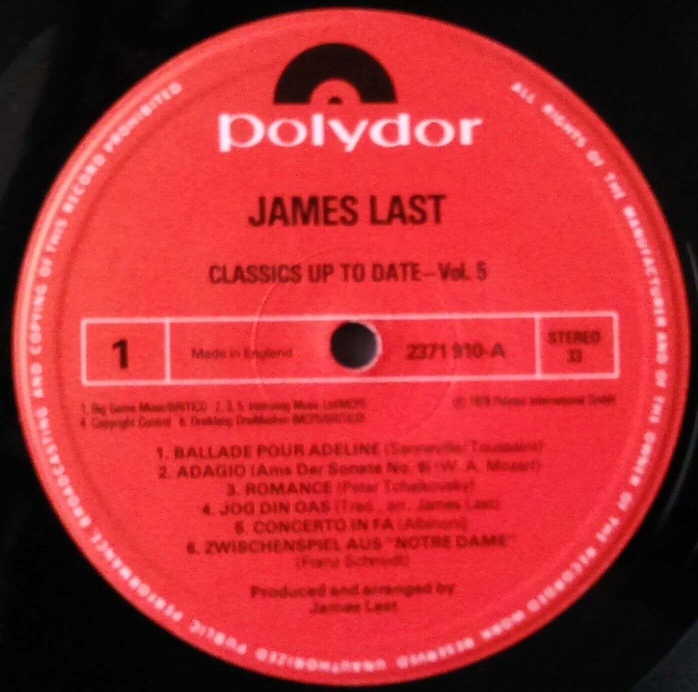 James Last – Classics Up To Date Vol. 5 (Polydor, 1978) 12" vinyl LP EX/VG