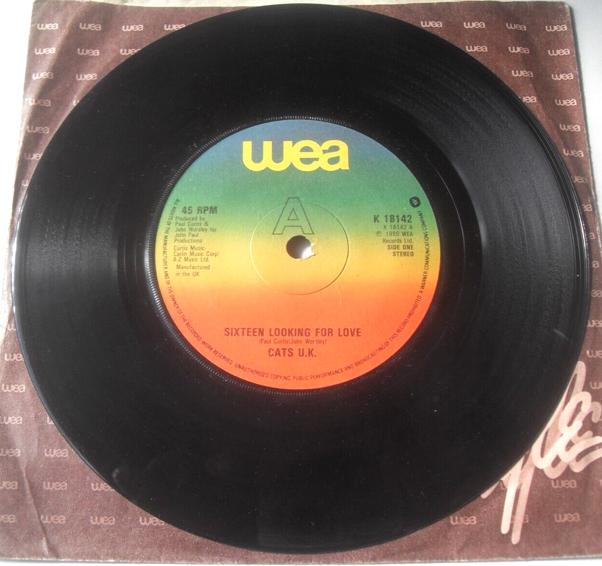 Cats U.K.- Sixteen Looking For Love (WEA 1980) 7" vinyl single VG/VG