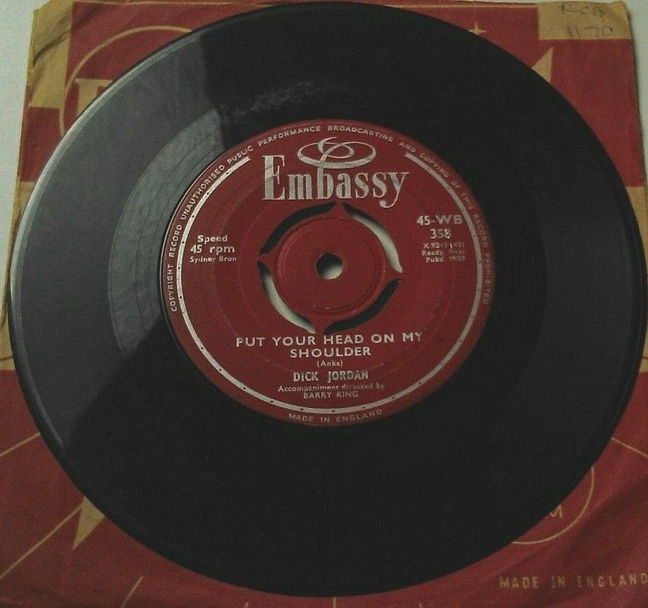 Dick Jordan - Mack The Knife (Embassy, 1959) 7" vinyl single G+/-