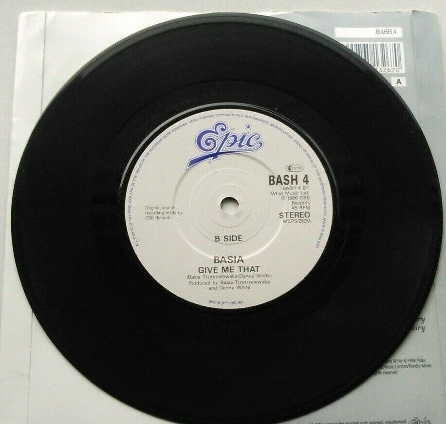 Basia - Promises (Epic, 1987) 7" vinyl P/S single VG/VG