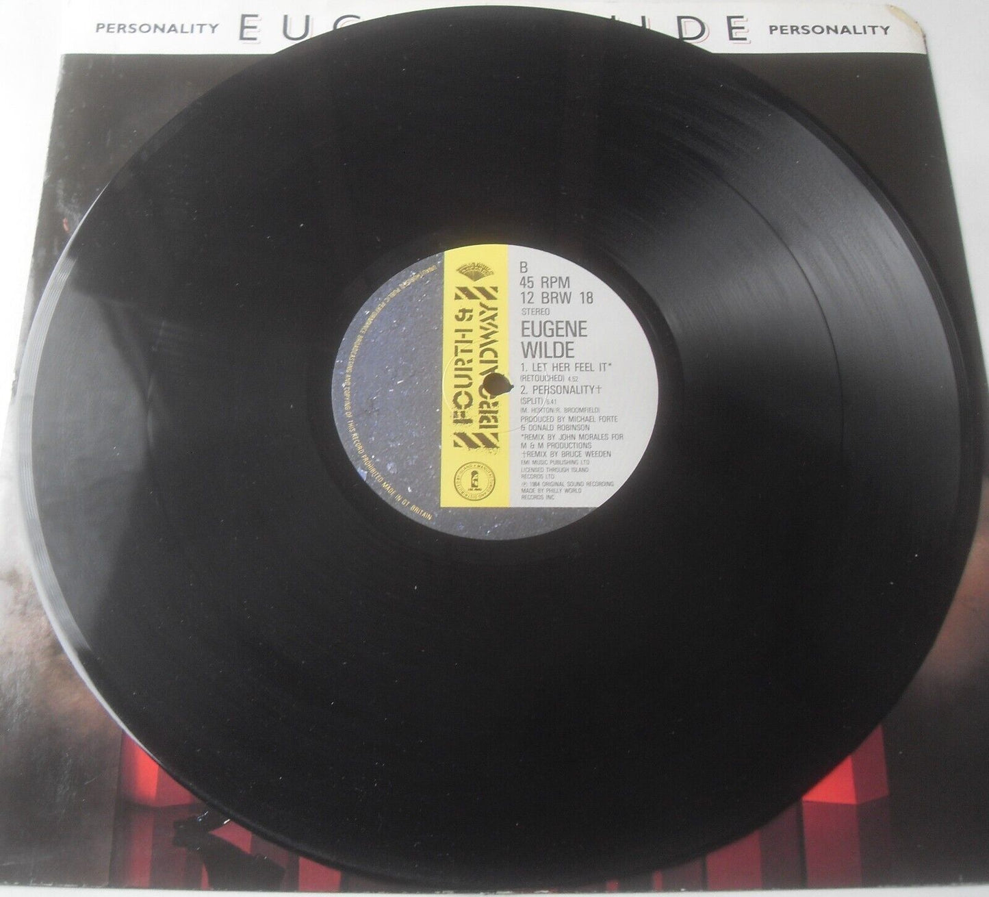 Eugene Wilde – Personality (4th & Broadway, 1984) 12" vinyl single VG/VG