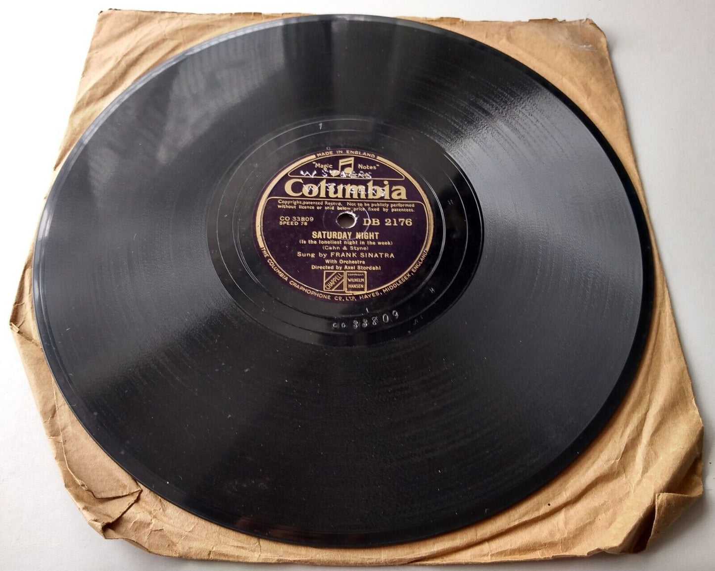 Frank Sinatra ‎– Saturday Night (Columbia 1943) 10" shellac VG/-