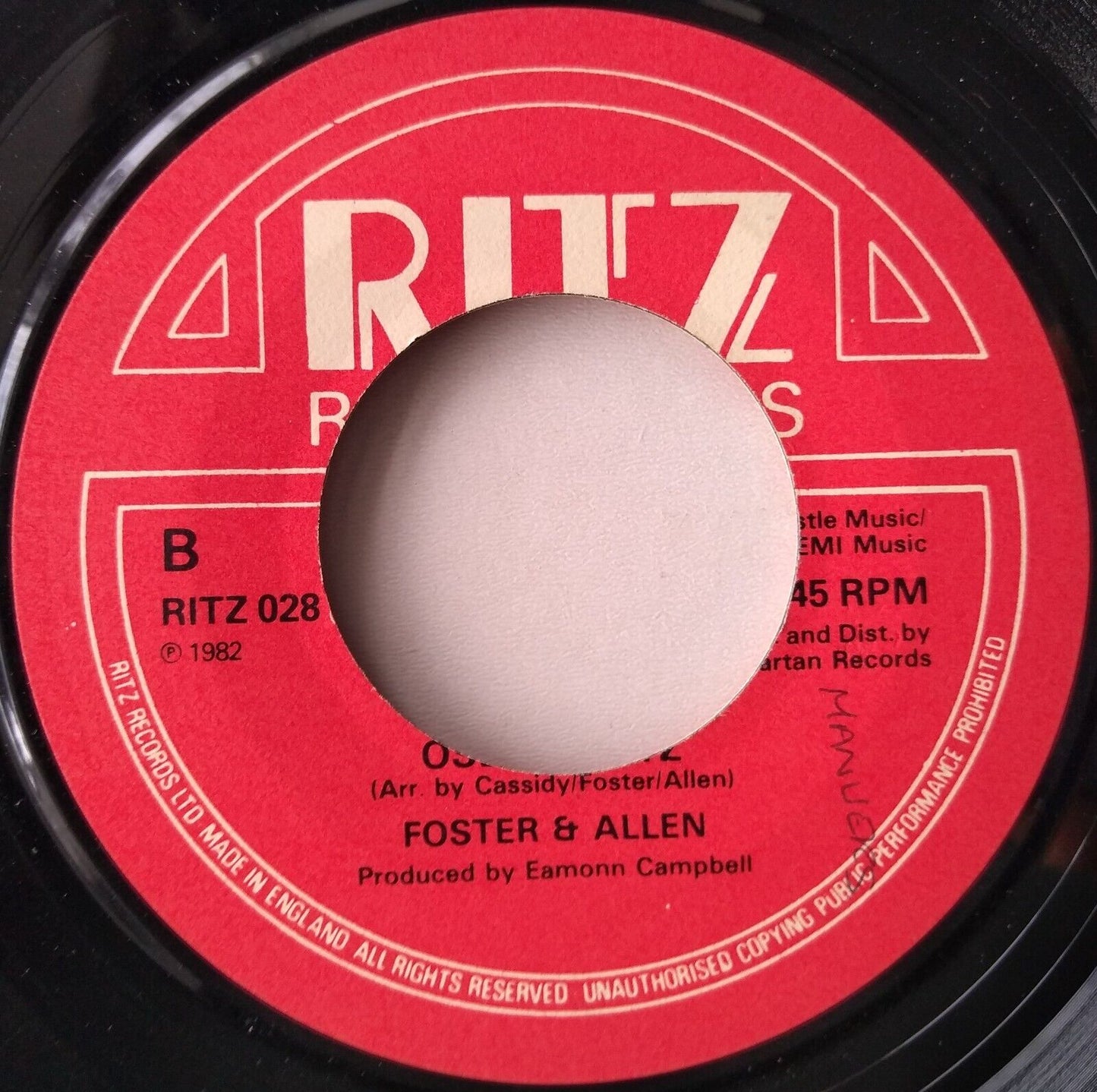 Foster & Allen - Old Flames (Ritz 1982) 7" vinyl single VG/- jukebox centre