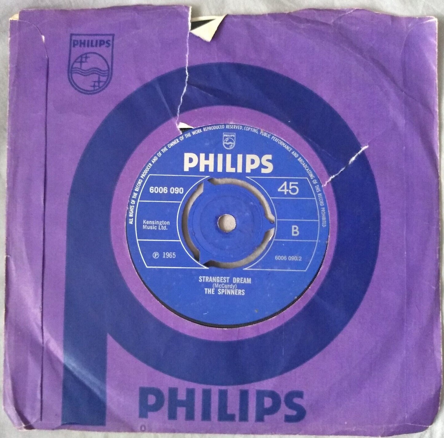 The Spinners – Black and White (Philips 1969) 7” vinyl single VG/G+