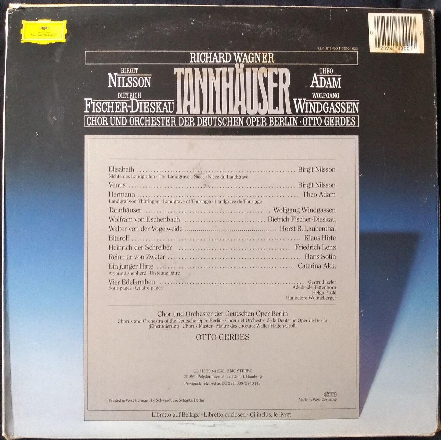 Wagner - Tannhäuser (Deutsche Grammophon 1986) 3xLP set VG/G