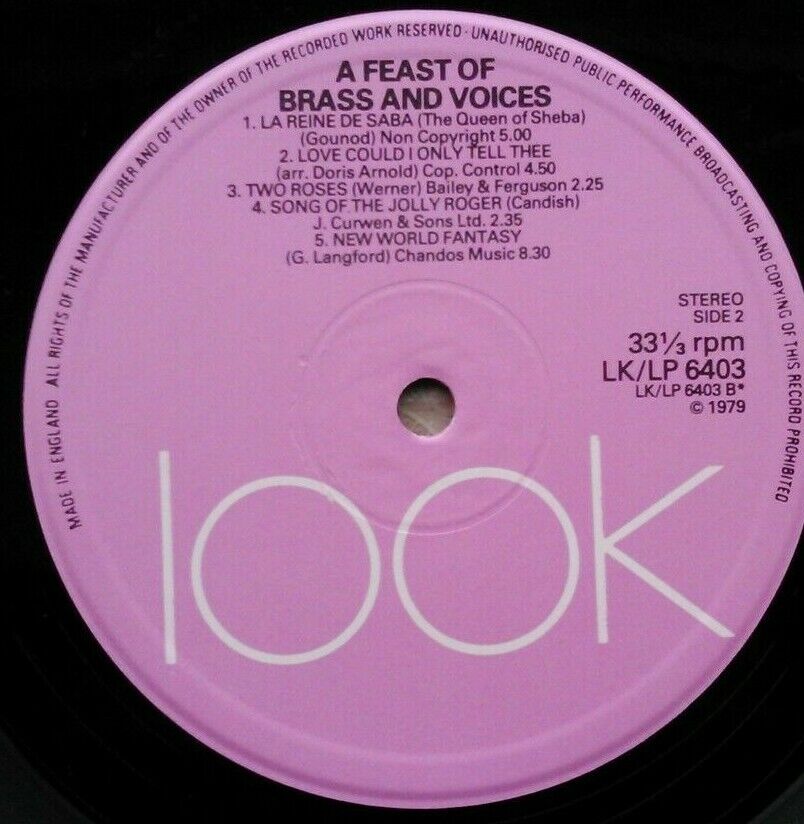 Various - A Feast Of Brass And Voices (Look, 1979) 2x12" vinyl LP VG/VG